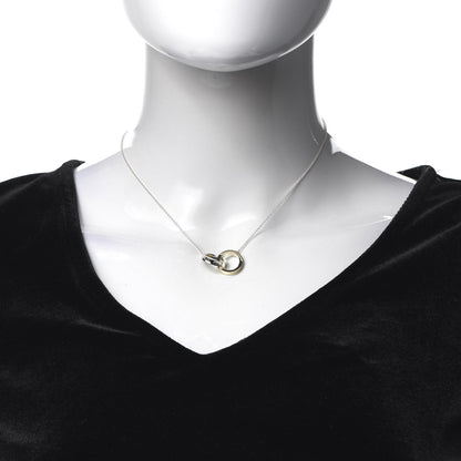 Tiffany Sterling Silver 18K Yellow Gold 1837 Interlocking Circles Pendant Necklace 2 of 7