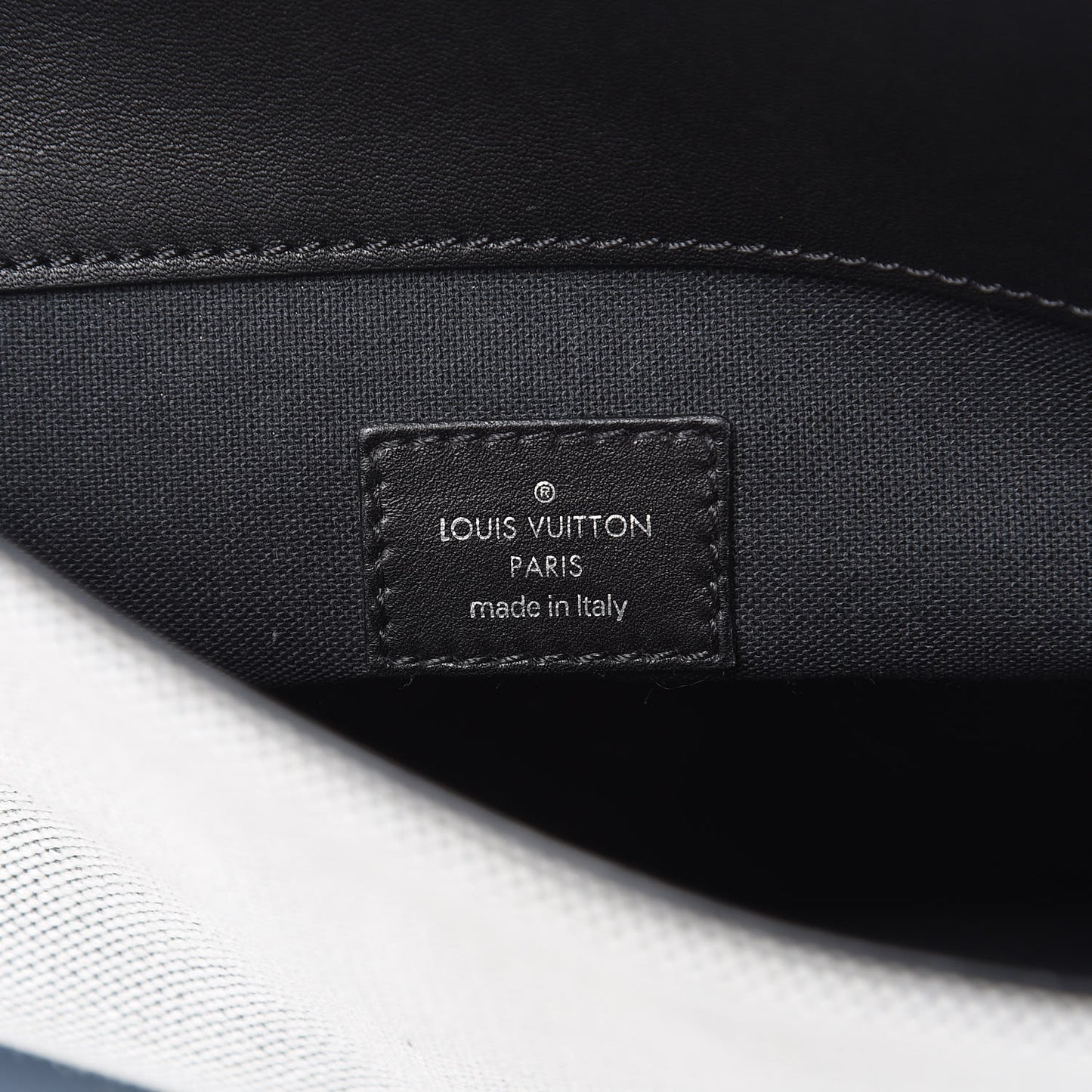 Calfskin Canvas V Hobo PM Bleuet Black