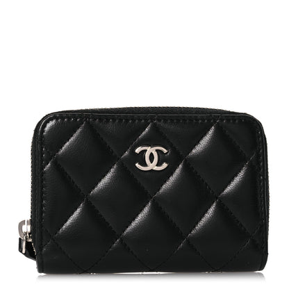 Chanel Lambskin Quilted Zip Coin Purse Black 1 of 11