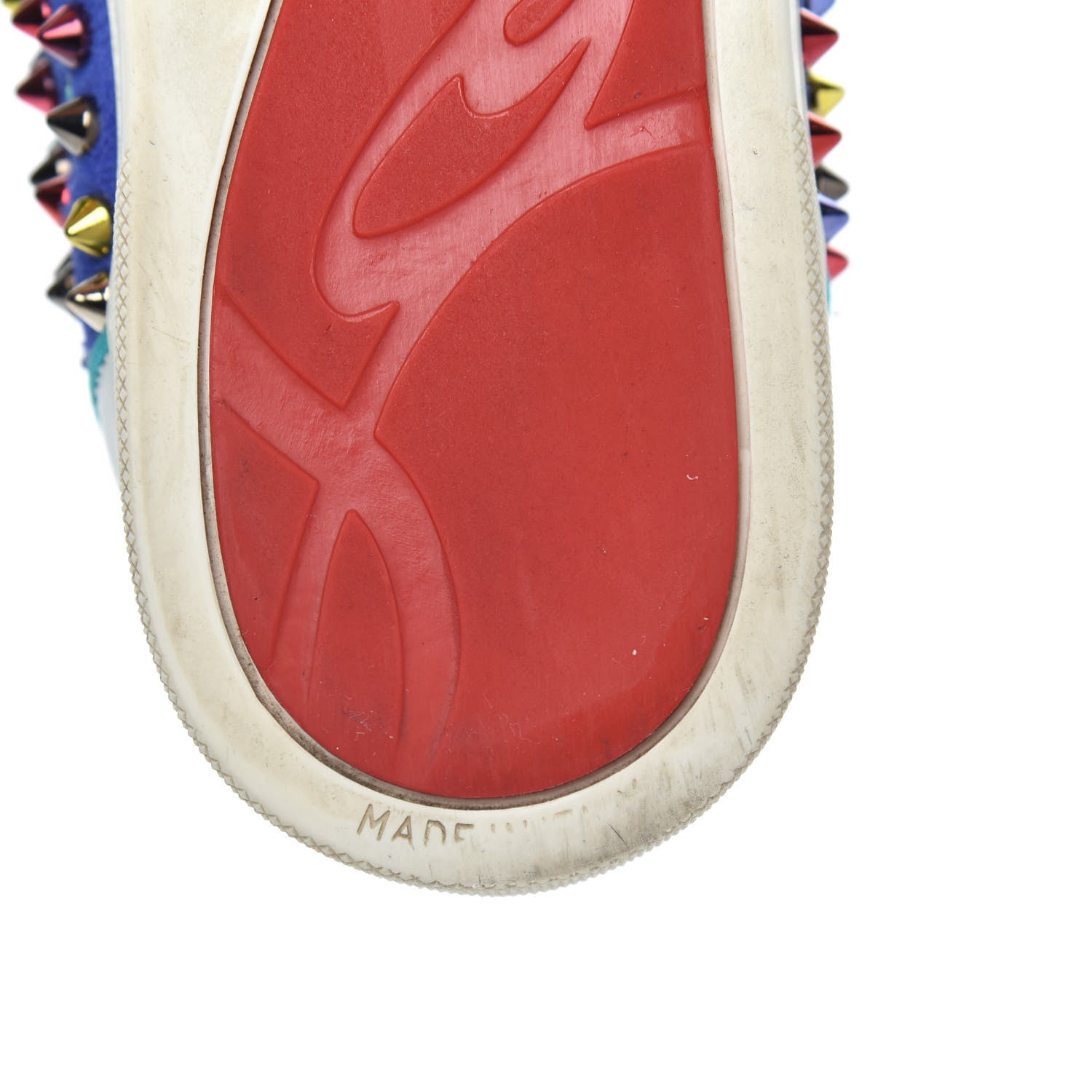 Christian Louboutin Suede Nappa Louis Pik Pik Orlato Flat Spikes Sneakers 37.5 Multicolor 8 of 8