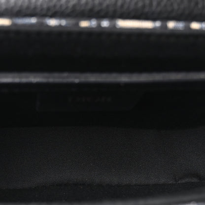 Christian Dior Grained Calfskin Oblique Mini Saddle Messenger Bag With Flap Beige Black 4 of 9