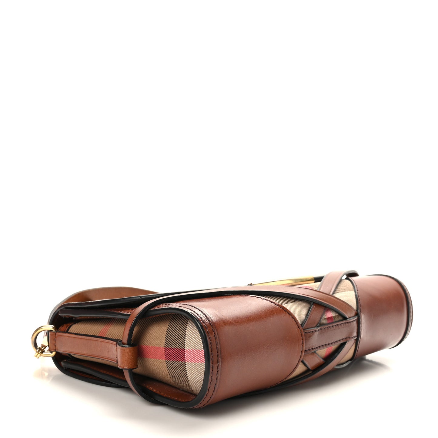House Check Bridle Calfskin Small Abbott Crossbody Bag Tan
