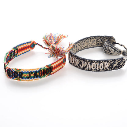 Christian Dior Woven Cotton J'Adior Friendship Bracelet Set 7 of 9