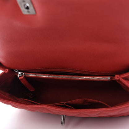 Chanel Caviar Quilted Medium Coco Handle Flap Red 5 of 10