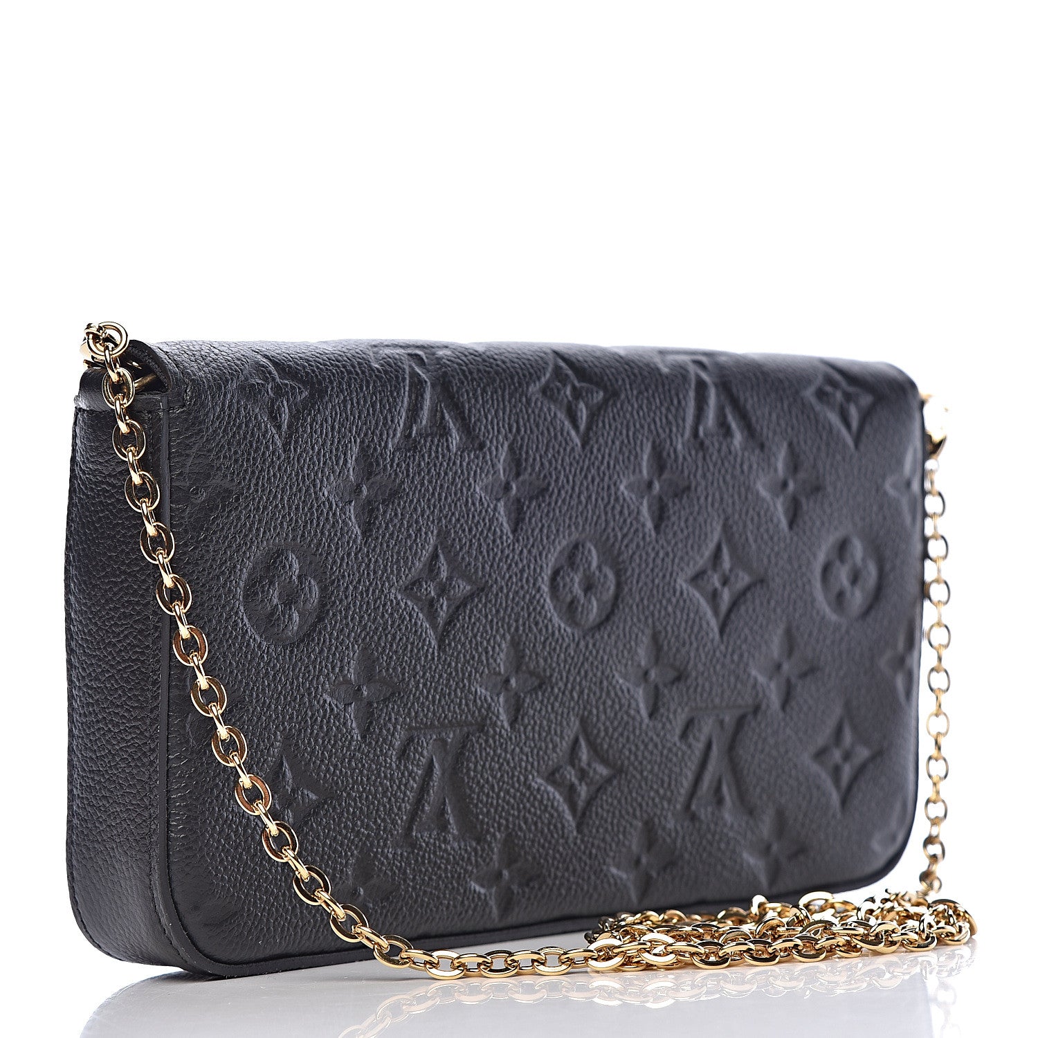 Louis Vuitton Empreinte Pochette Felicie Chain Wallet Black 3 of 12