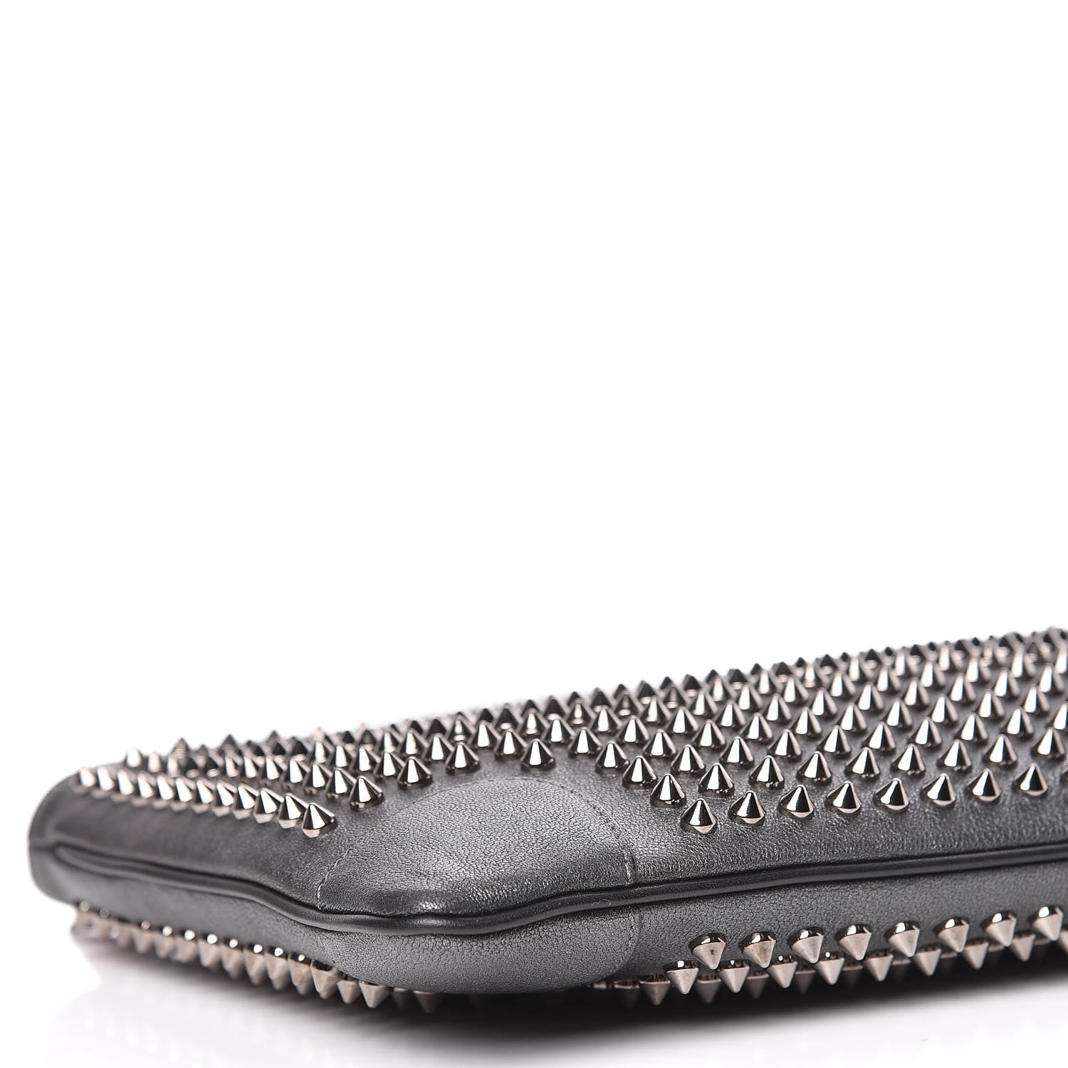 Christian Louboutin Calfskin Spikes Loubiposh Chain Clutch Anthracite Gun Metal 5 of 11