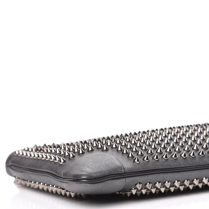 Christian Louboutin Calfskin Spikes Loubiposh Chain Clutch Anthracite Gun Metal 5 of 11