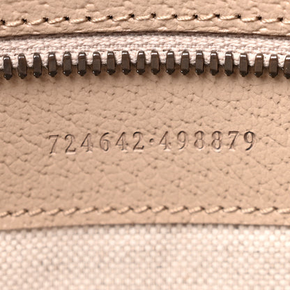 Gucci GG Supreme Monogram Textured Dollar Calfskin Web Medium Savoy Duffle Bag Beige Mystic White Oatmeal 6 of 9