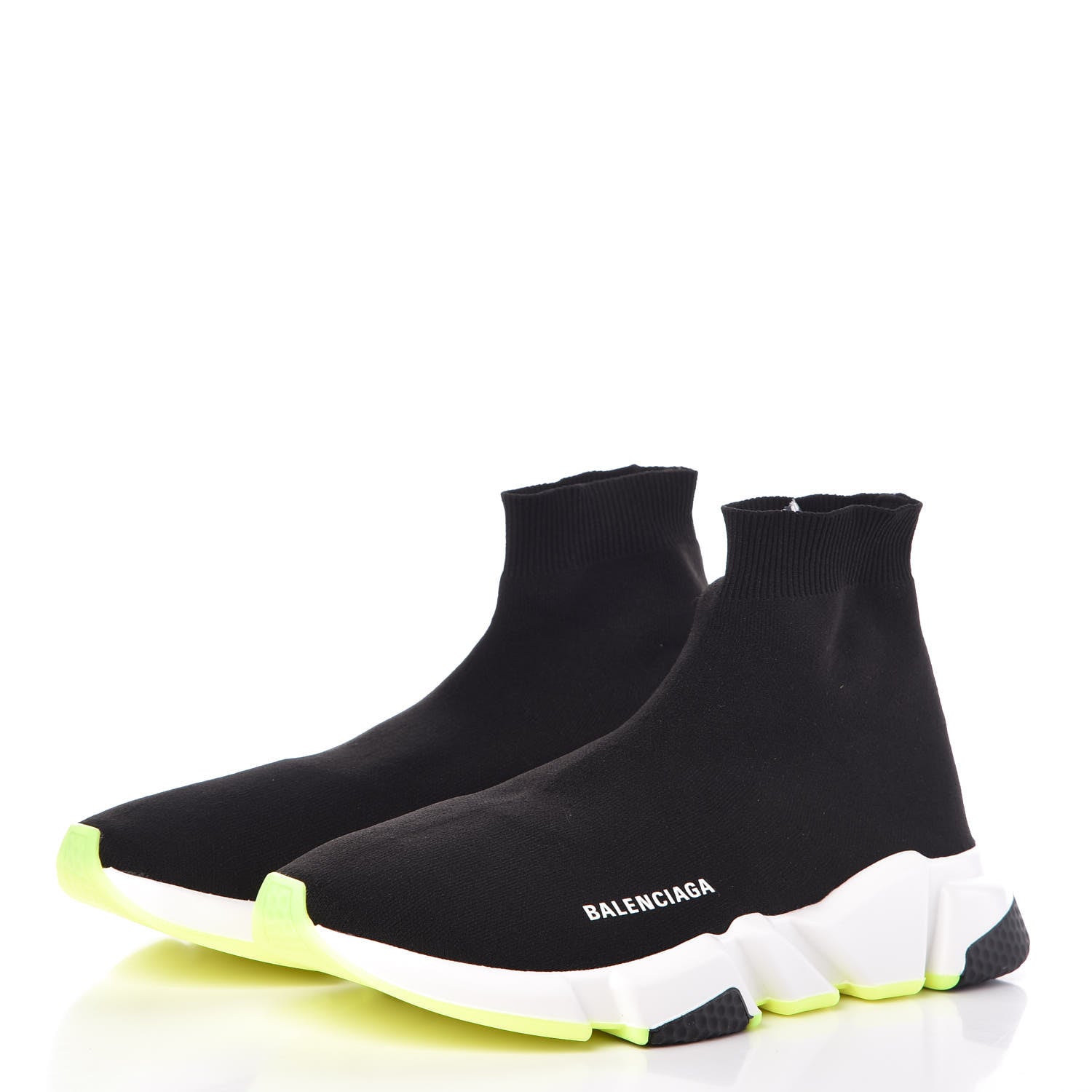 Balenciaga Neoprene Knit Mens Speed Sneakers 43 Black Yellow Fluo 3 of 10