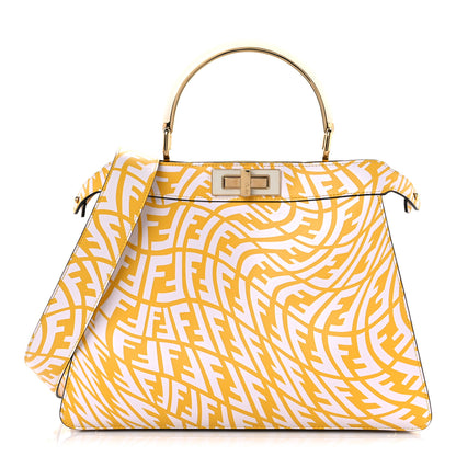 Fendi X SARAH COLEMAN Vitello Liberty Shiny Nappa Plexiglass FF Vertigo Medium Peekaboo I SEE U Satchel Mimosa White 1 of 9