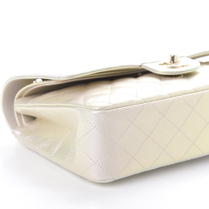 Chanel Iridescent Lambskin Quilted Medium Double Flap Ivory 9 of 10