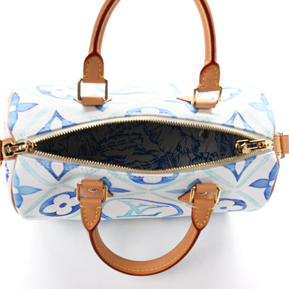 Louis Vuitton Monogram Tiles By The Pool Speedy Bandouliere 25 Lagoon Blue 5 of 11