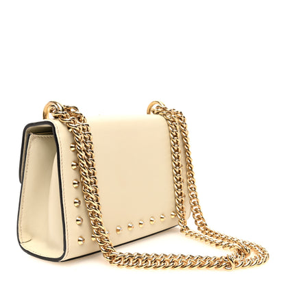 Gucci Calfskin Studded Small Padlock Shoulder Bag White 3 of 10