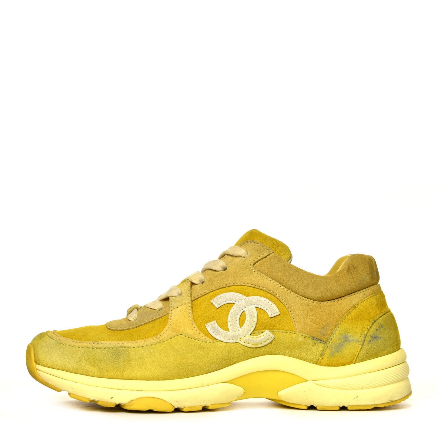 Suede Calfskin CC Sneakers 39.5 Yellow