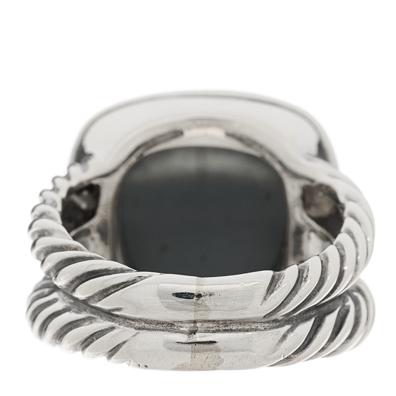 David Yurman Sterling Silver Diamond Hematite 11mm Albion Ring 48 4.5 4 of 5