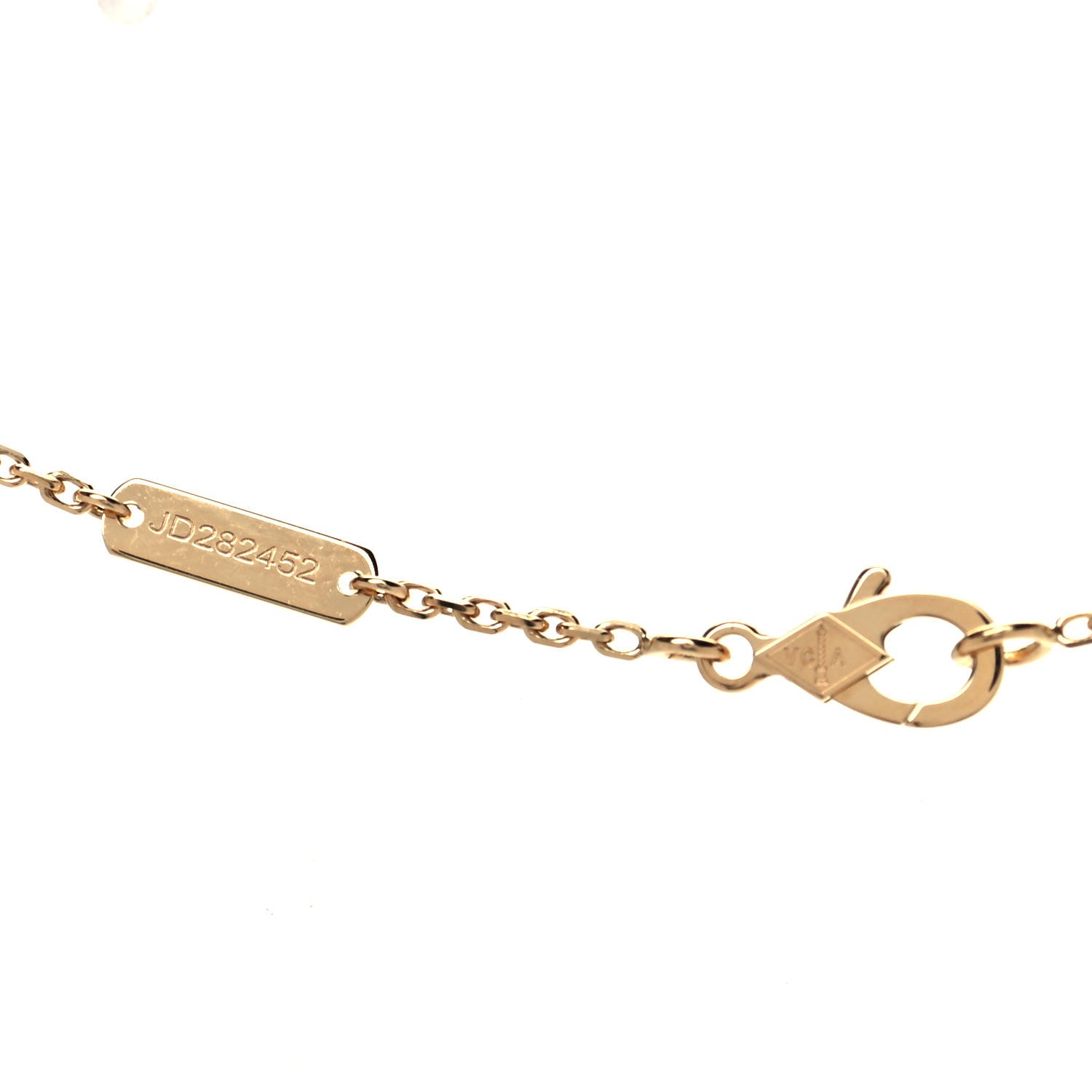 Van Cleef & Arpels 18K Yellow Gold Mother of Pearl Vintage Alhambra Pendant Necklace 5 of 7