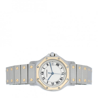 Cartier Stainless Steel 18K Yellow Gold 29mm Santos Octagon Quartz Watch 2 of 4