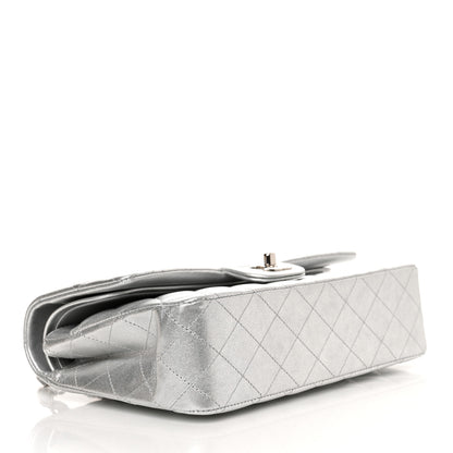 Chanel Metallic Lambskin Quilted Medium Double Flap Silver 4 of 11