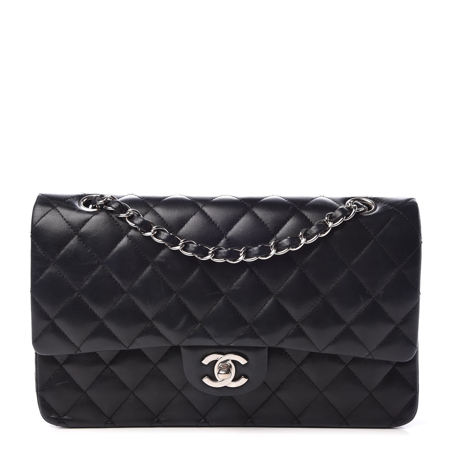 Chanel Lambskin Quilted Medium Double Flap Black 1 of 11