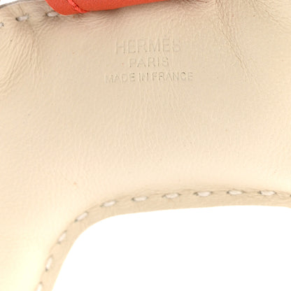 Hermes Milo Lambskin Grigri Rodeo Horse Bag Charm PM Craie Sesame Cornaline 5 of 12