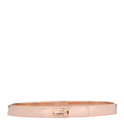 Hermes 18K Rose Gold Diamond PM Kelly Bracelet ST 1 of 4