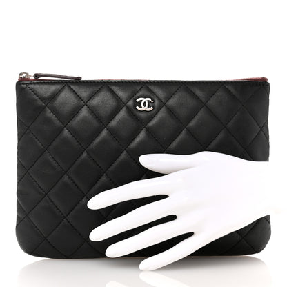Chanel Lambskin Quilted Medium Cosmetic Case Black 2 of 7