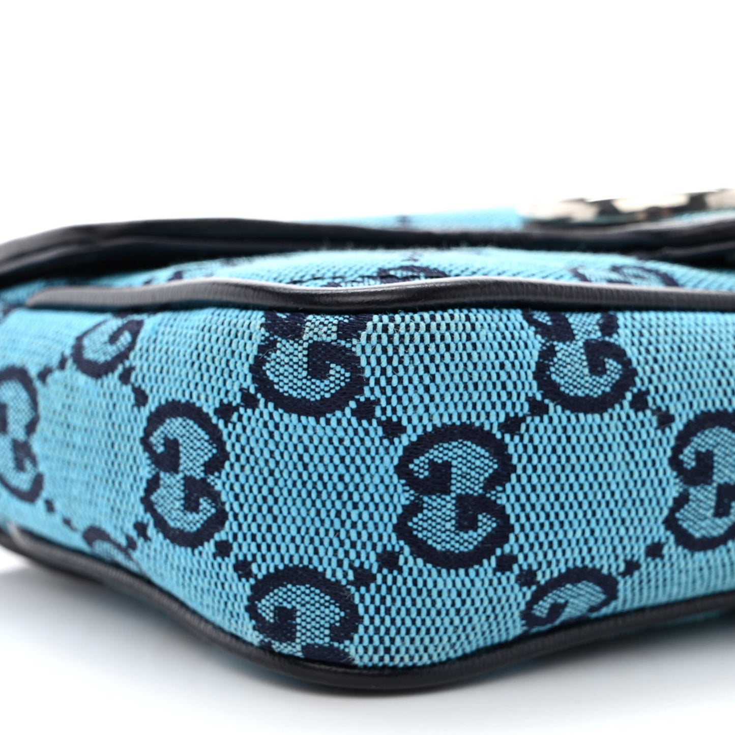 Monogram Multicolor Matelasse Diagonal Super Mini GG Marmont Shoulder Bag Light Blue