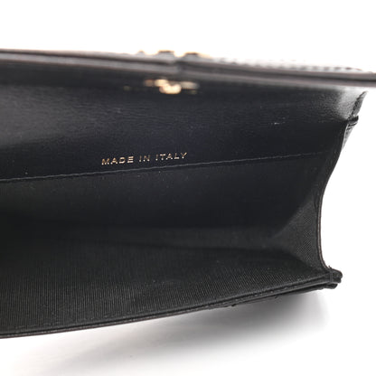 Chanel Calfskin Chevron Quilted Compact Flap Wallet Black 5 of 9