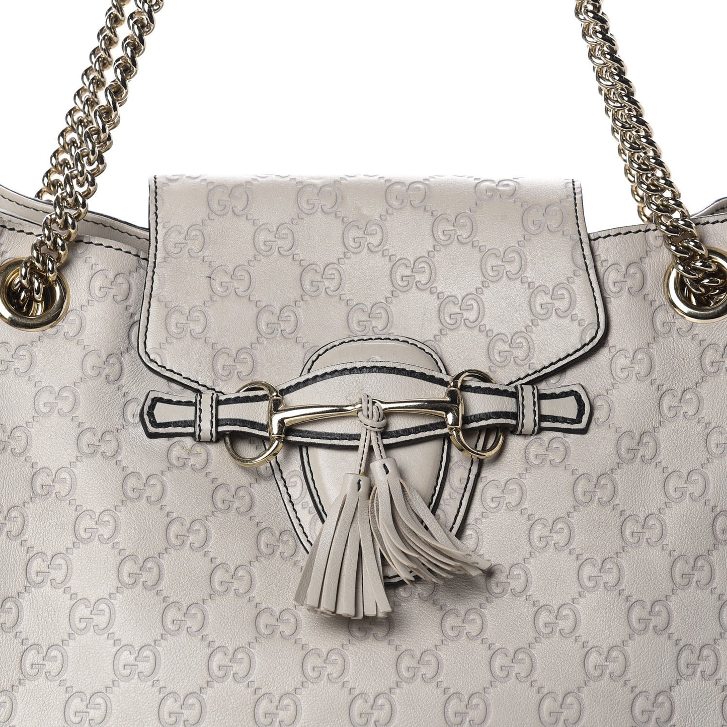 Guccissima Signature Medium Emily Shoulder Bag Mystic White