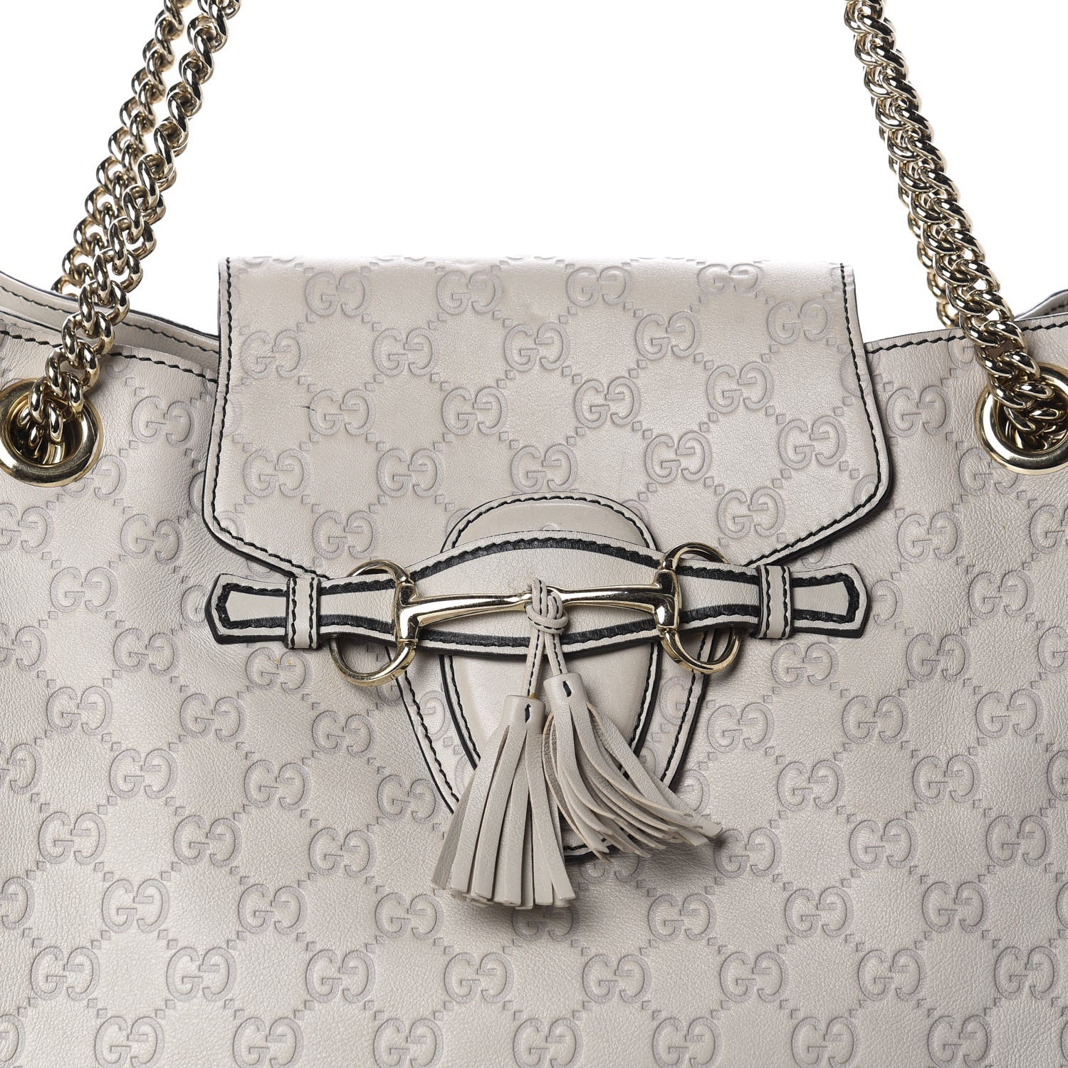 Gucci Guccissima Signature Medium Emily Shoulder Bag Mystic White 20 of 20