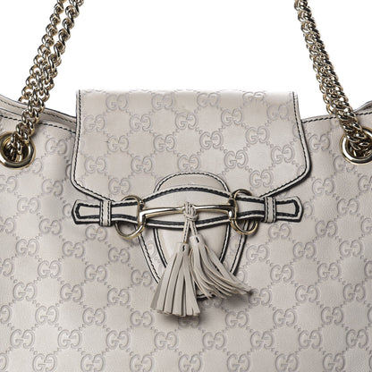 Gucci Guccissima Signature Medium Emily Shoulder Bag Mystic White 20 of 20