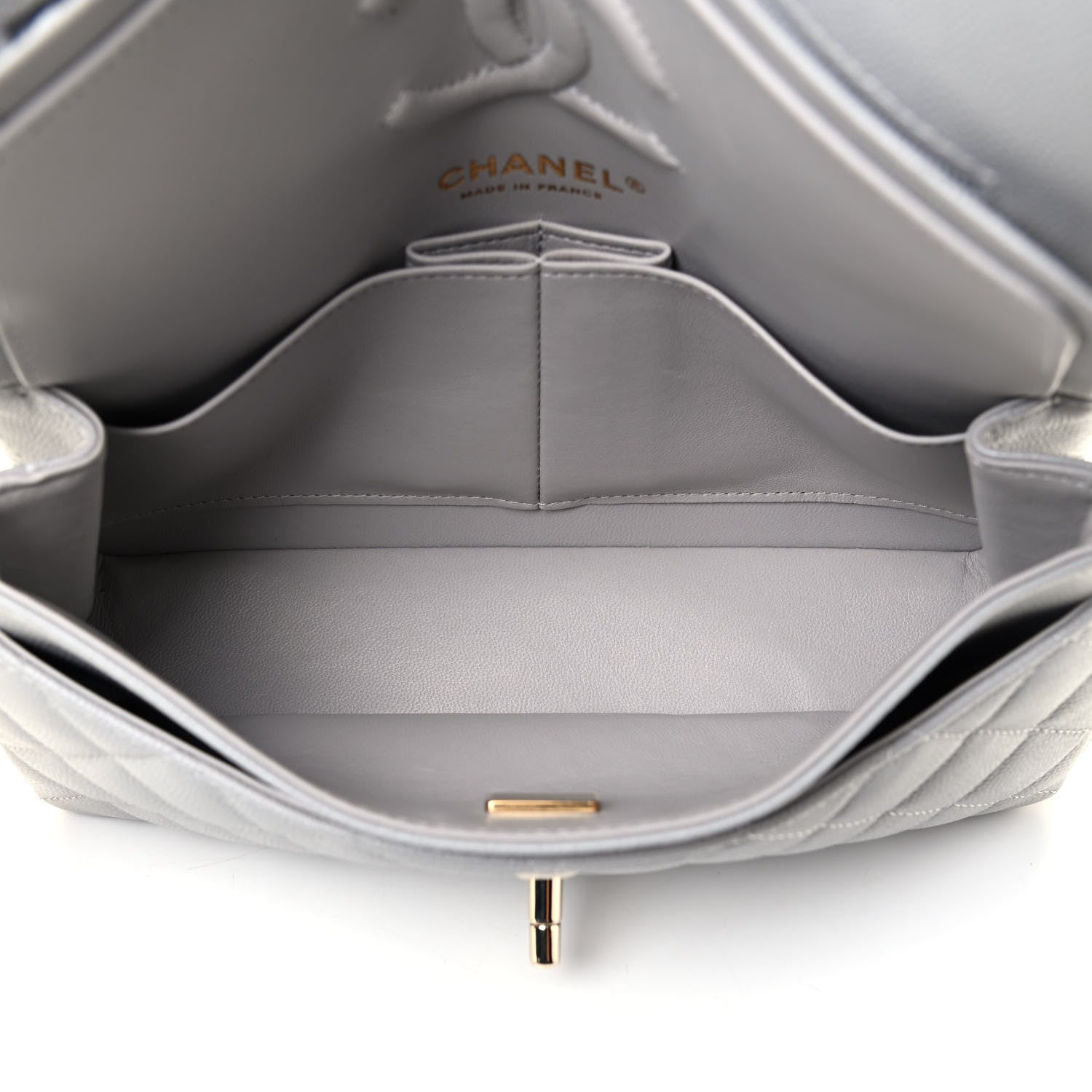 Chanel Caviar Quilted Small Double Flap Grey 4 of 4
