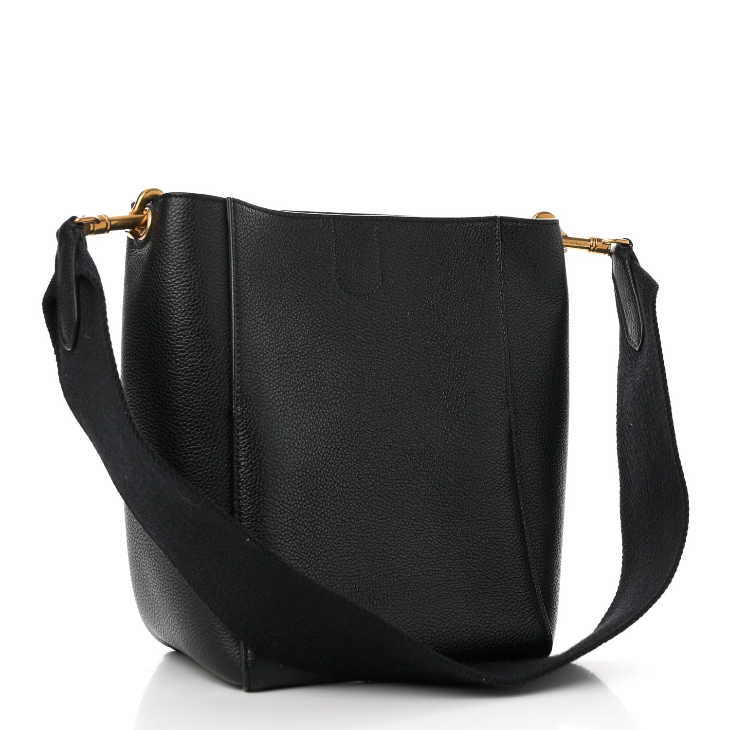 Celine Soft Grained Calfskin Small Sangle Bucket Bag Black 3 of 9