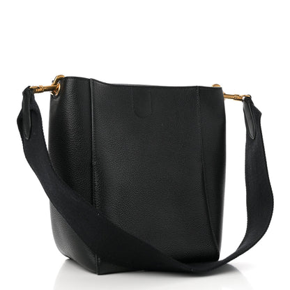 Celine Soft Grained Calfskin Small Sangle Bucket Bag Black 3 of 9