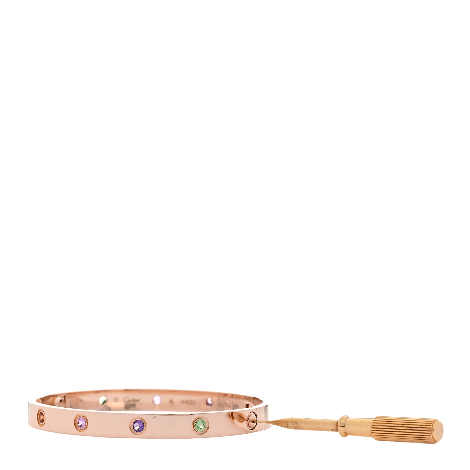 Cartier 18K Pink Gold Sapphire Garnet Amethyst LOVE Bracelet 18 8 of 8