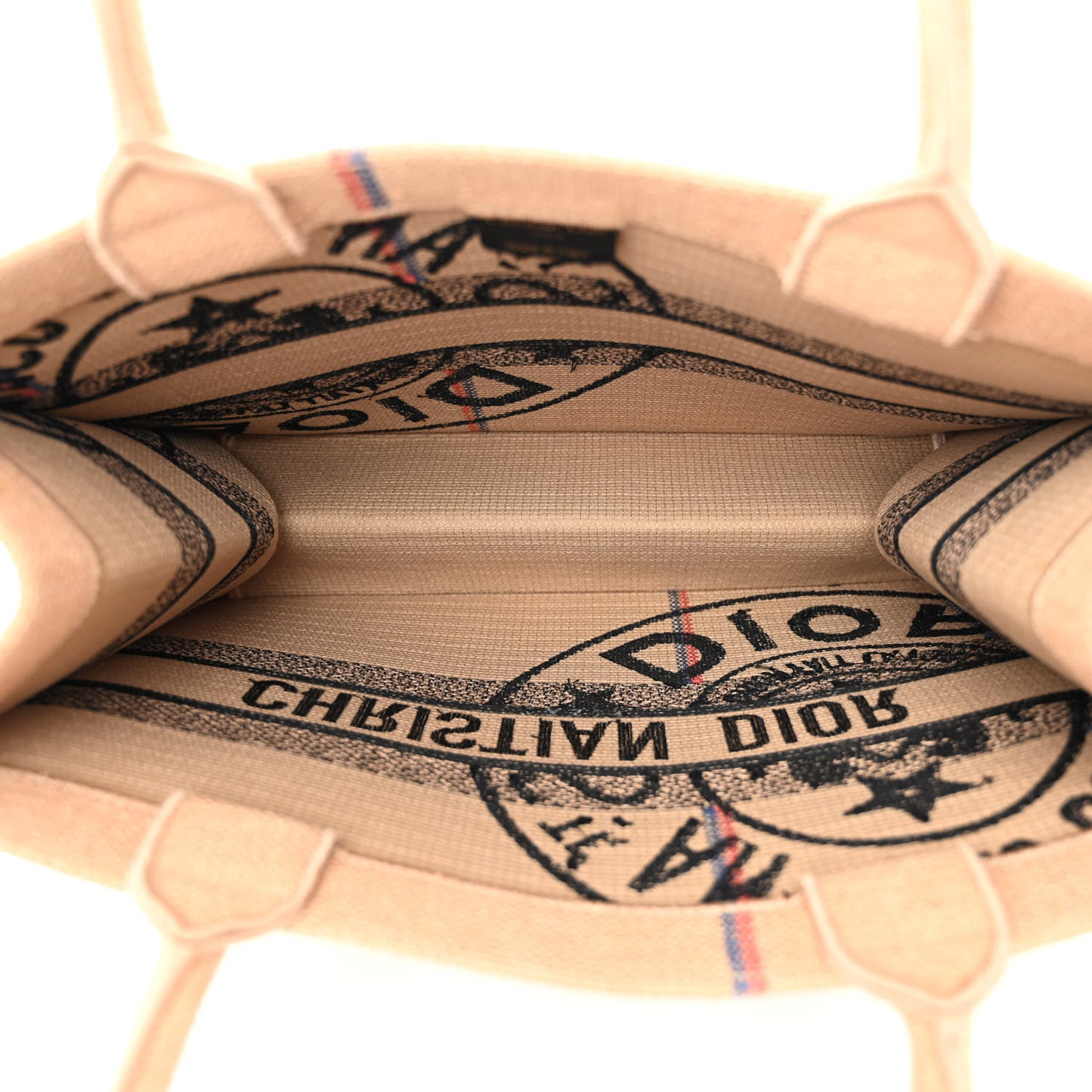 Canvas Jute Embroidered Medium Book Tote Black Beige