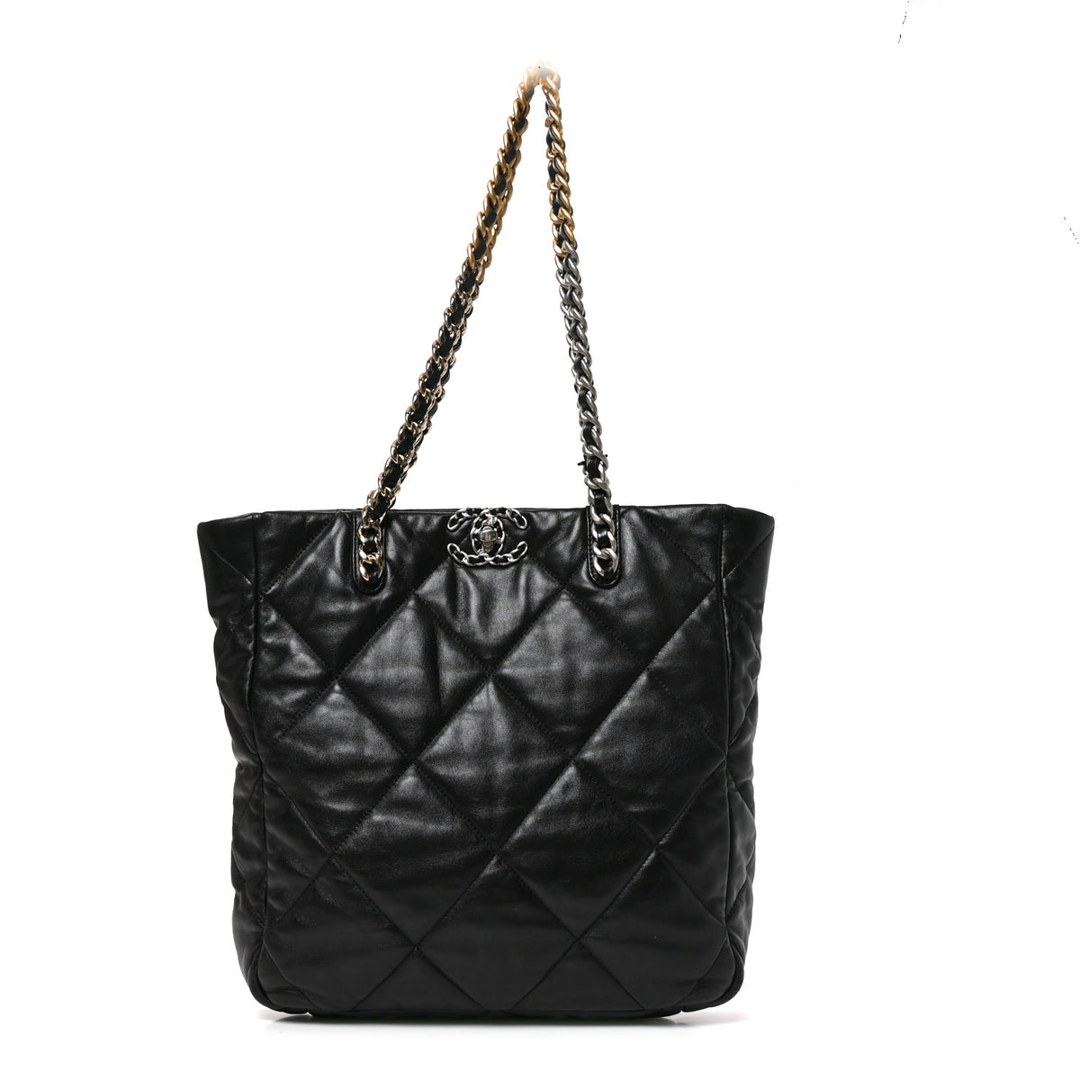 Chanel Lambskin Quilted Large Chanel 19 Shopping Tote Black 1 of 10