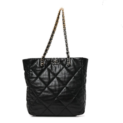 Chanel Lambskin Quilted Large Chanel 19 Shopping Tote Black 1 of 10