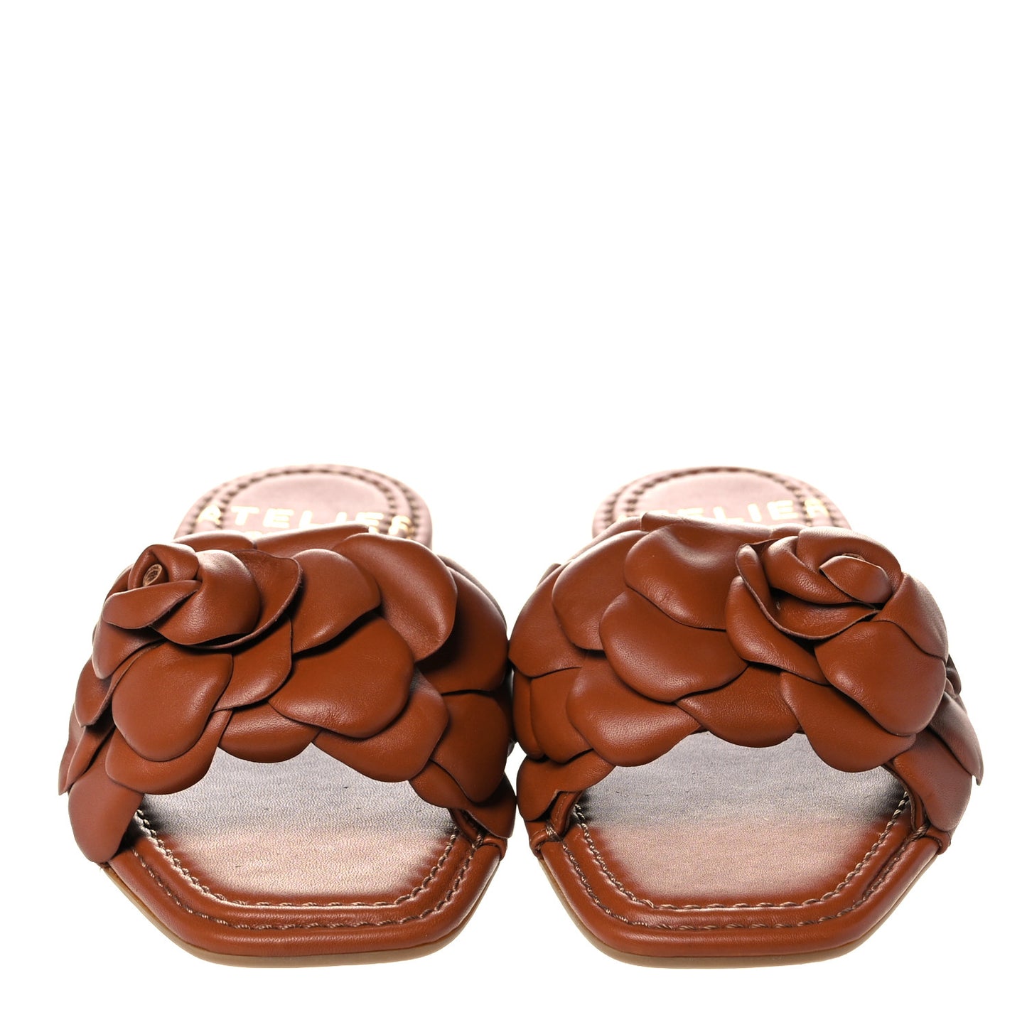 Calfskin Atelier 03 Rose Edition Slide Sandals 38 Cuoio