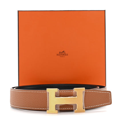Hermes Box Togo 32mm H 95 38 Belt Black Gold 5 of 5