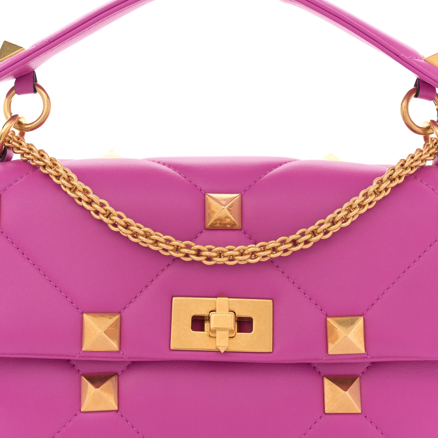Nappa Large Roman Stud Shoulder Bag Radiant Orchid