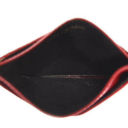 Saint Laurent Grain De Poudre Matelasse Chevron Monogram Credit Card Case Lipstick Red 6 of 8