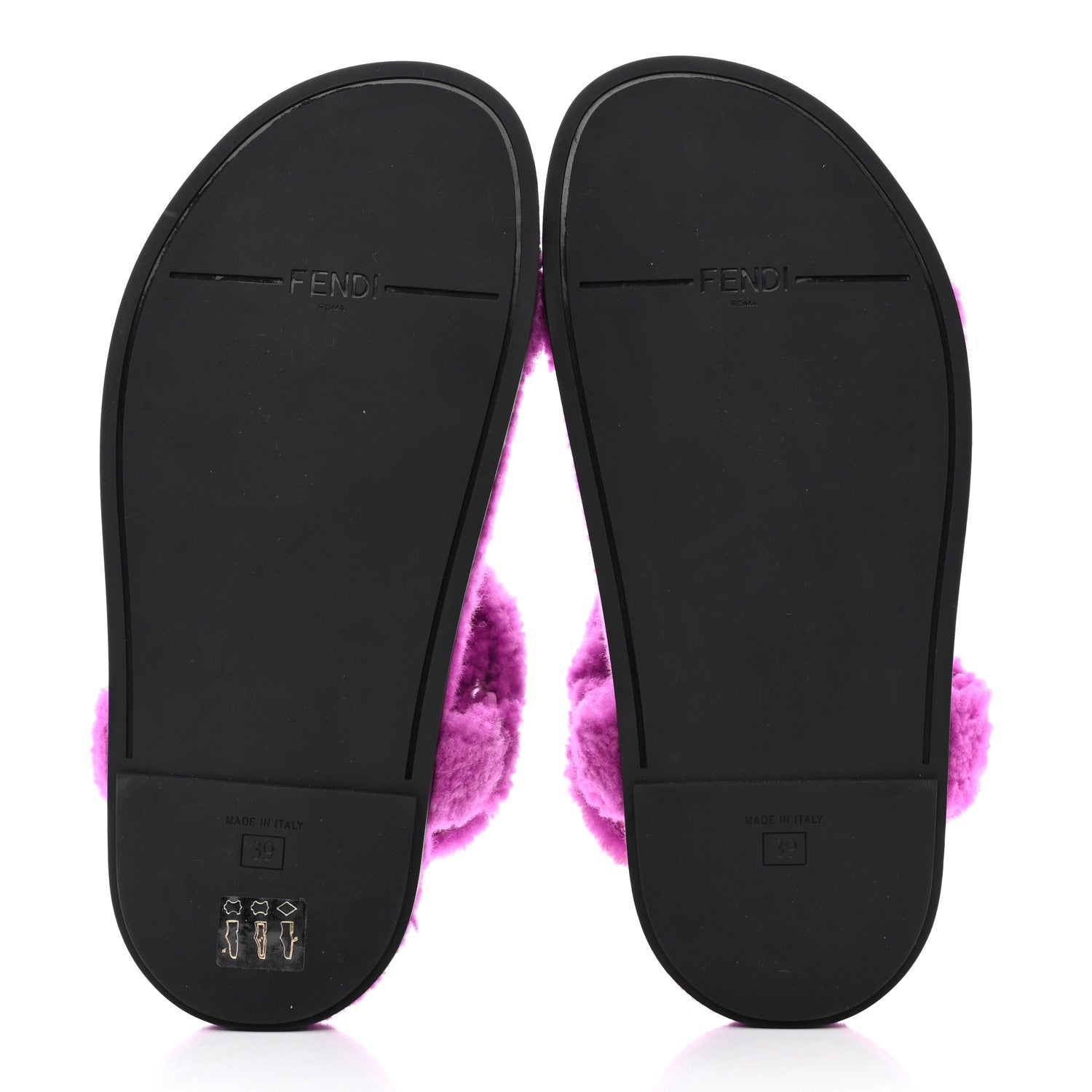 Fendi Shearling FF Fendi Feel Sandals 39 Bouganville 5 of 8