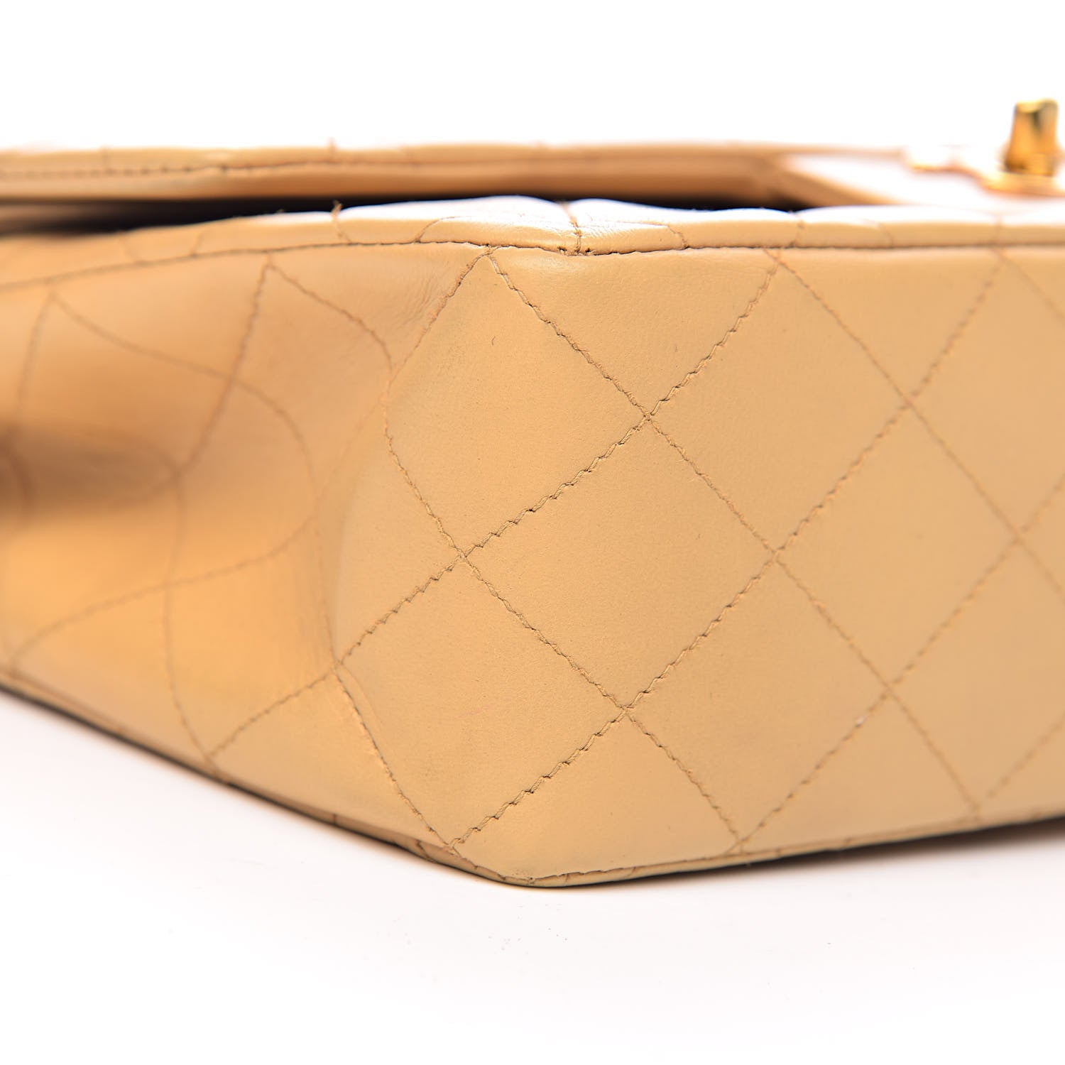 Chanel Lambskin Quilted Medium Double Flap Beige 12 of 14