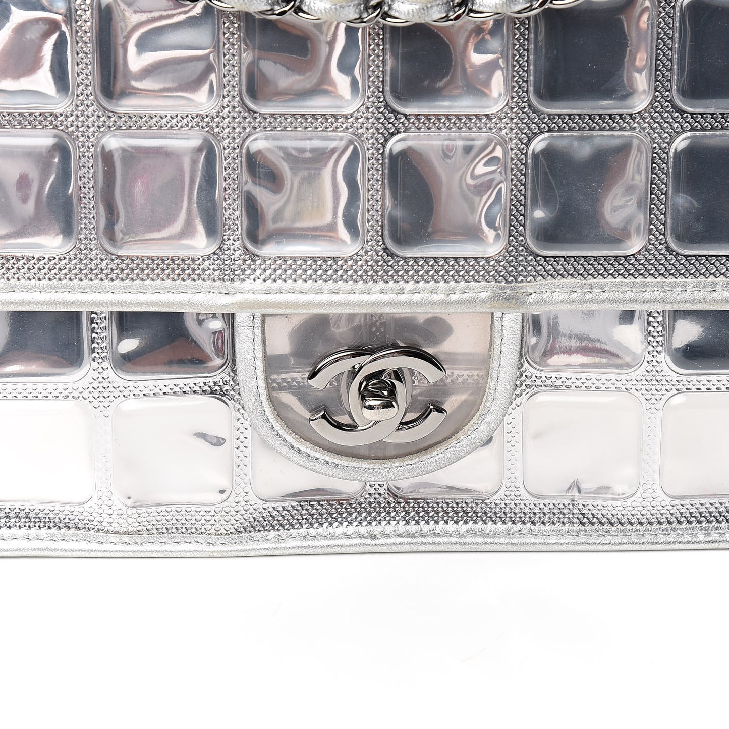 Vinyl Large Ice Cube Flap Silver