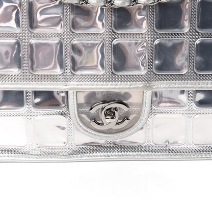 Chanel Vinyl Large Ice Cube Flap Silver 11 of 14
