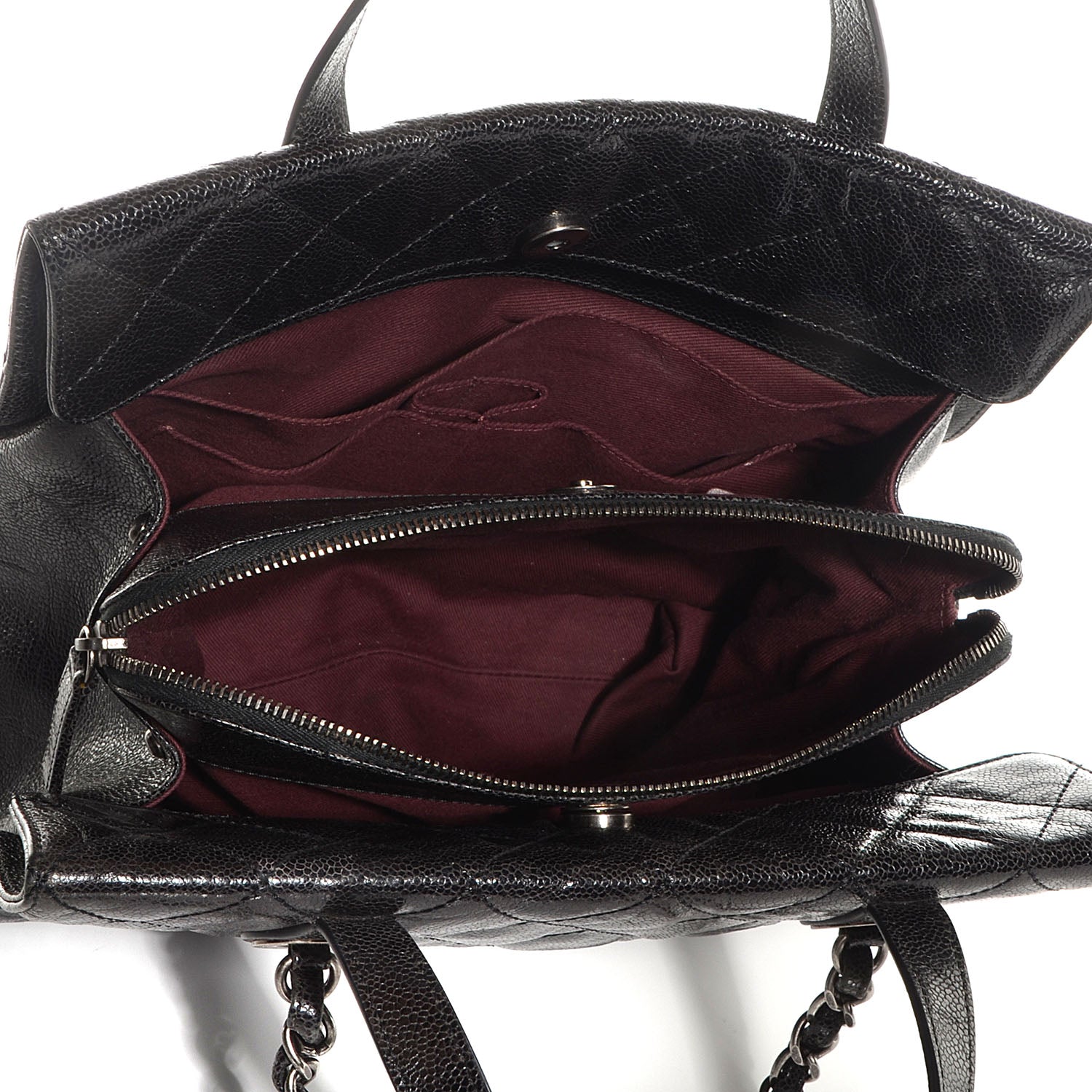 Chanel Crumpled Grained Calfskin Quilted CC Crave Tote Black 5 of 7