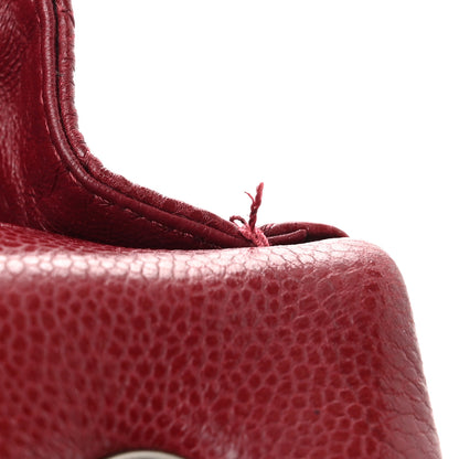 Chanel Caviar Quilted Jumbo Single Flap Dark Red 14 of 16