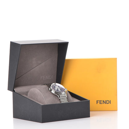 Fendi Stainless Steel Diamond Topaz 38mm Crazy Carats Rotating Gem Quartz Watch Black 11 of 11