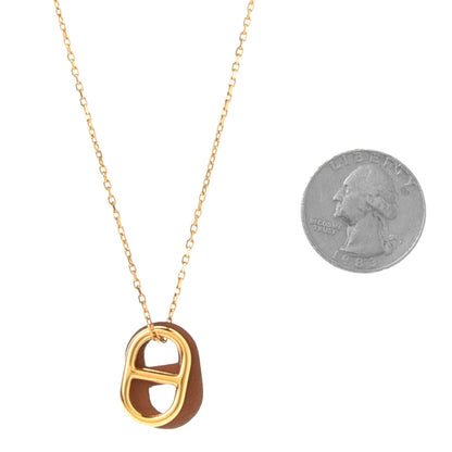 Hermes Swift O'Maillon Pendant Necklace Gold 3 of 3